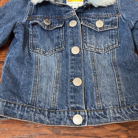 C&C California Girls Denim Jacket with Faux Fur Collar 4T - Picture 4 of 6